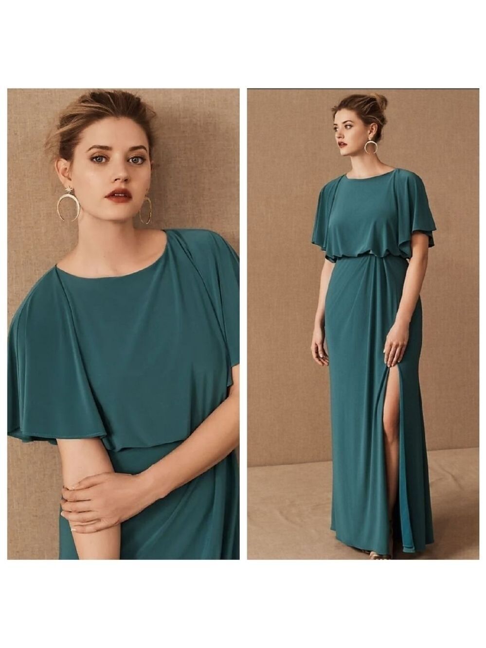 NWT BHLDN 10 Lena Flutter Jersey Maxi Dress